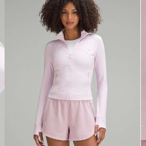 Lululemon Meadowsweet Pink Cropped Jacket and Shorts